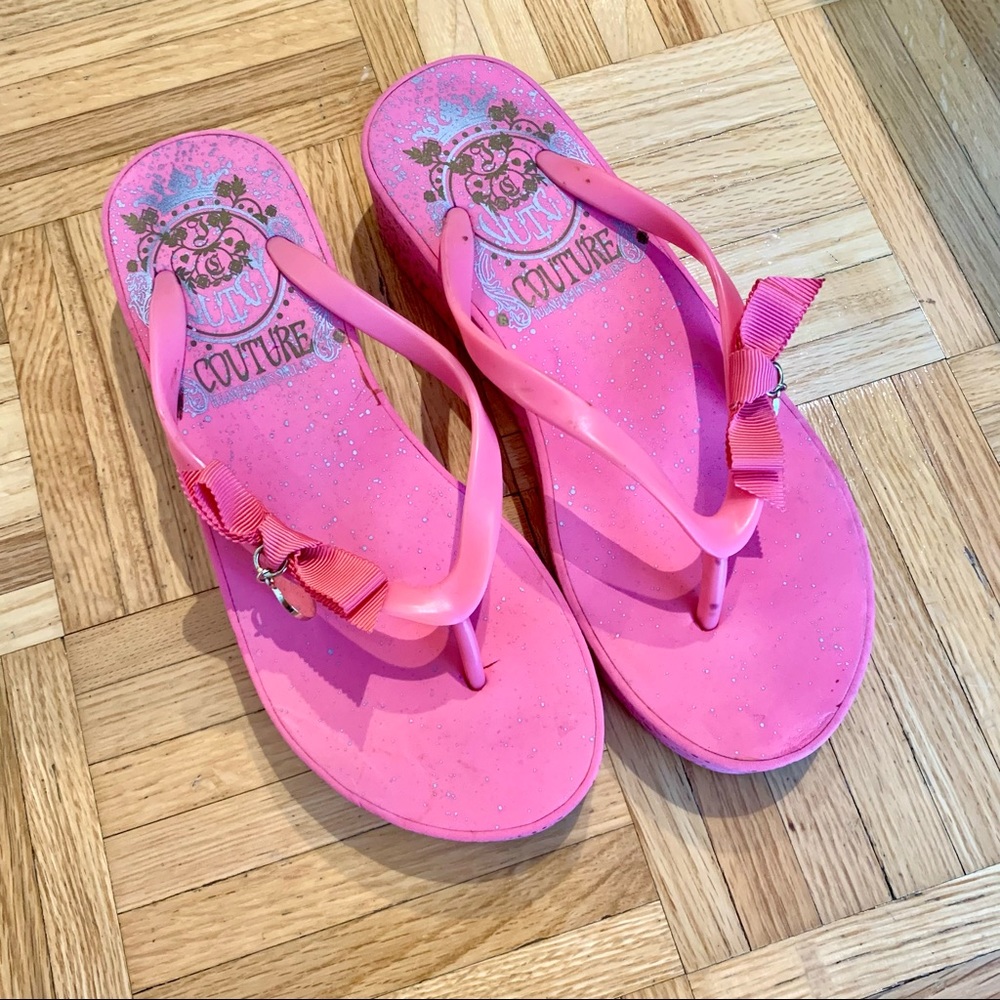 Juicy Couture wedge flip flops